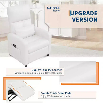 Fauteuil inclinable, Fauteuil Inclinable Ergonomique Rembourré en Cuir PU pour Salon, Dossier Haut, Siège Rembourré, 2 Poches Latérales