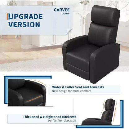 Fauteuil inclinable en cuir PU, inclinable paresseux ergonomique réglable, canapé simple amélioré avec poche latérale, dossier haut et siège rembourré pour le salon