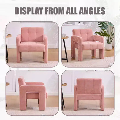 Fauteuil d'appoint moderne TUYOHW, fauteuil simple rembourré en chenille avec accoudoirs rembourrés, chaise longue pour salon, chambre, bureau, capacité de 227 kg