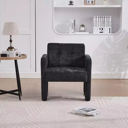 Fauteuil d'appoint moderne TUYOHW, fauteuil simple rembourré en chenille avec accoudoirs rembourrés, chaise longue pour salon, chambre, bureau, capacité de 227 kg
