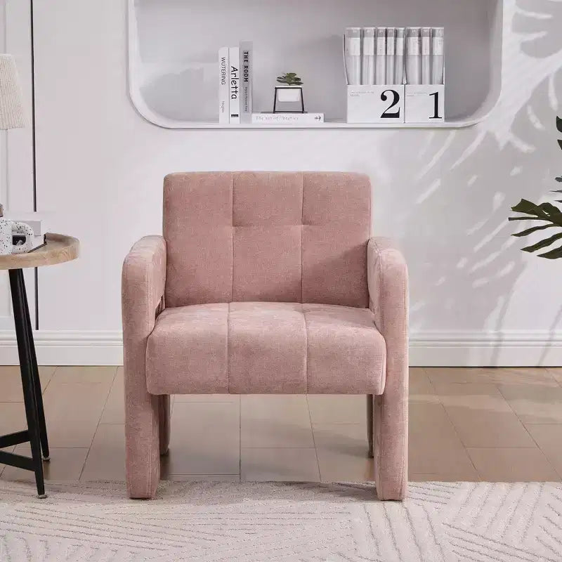 Fauteuil d'appoint moderne TUYOHW, fauteuil simple rembourré en chenille avec accoudoirs rembourrés, chaise longue pour salon, chambre, bureau, capacité de 227 kg