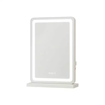 HomeRoots 18 Clear Lighted Freestanding Frameless Makeup Shaving Tabletop Mirror