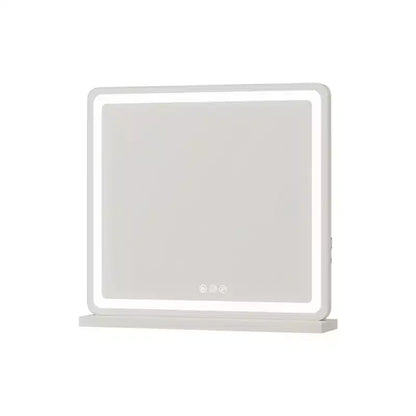 HomeRoots 22 Clear Lighted Freestanding Frameless Makeup Shaving Tabletop Mirror