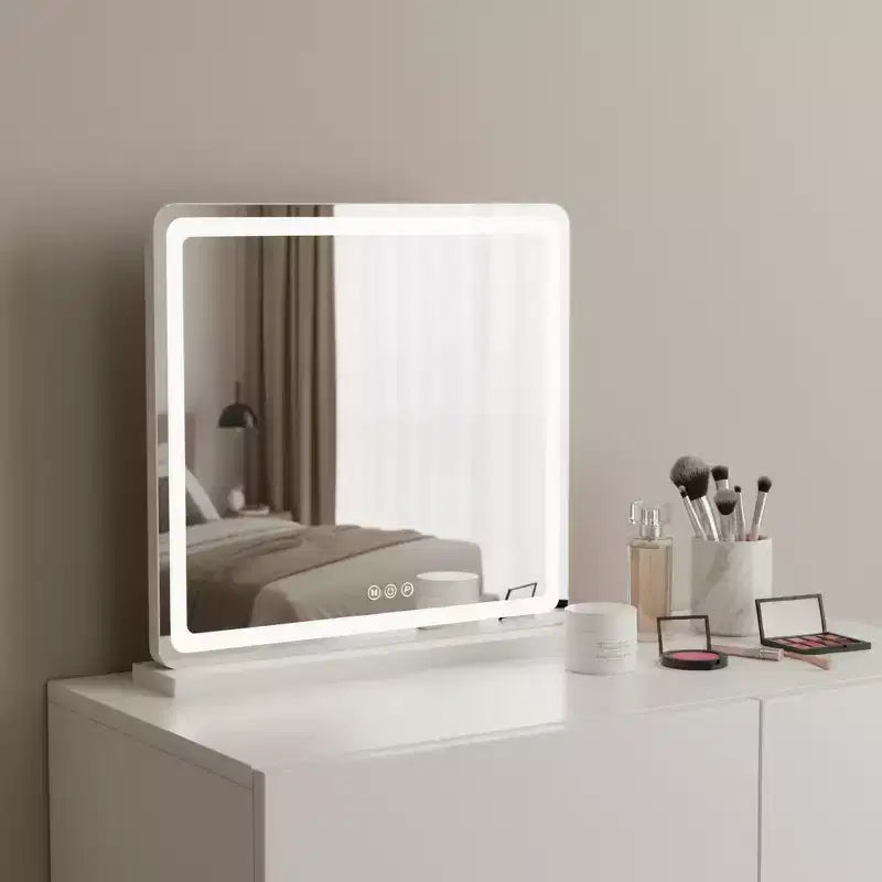 HomeRoots Miroir de maquillage/rasage de table sans cadre, éclairé, autoportant, 22 claires