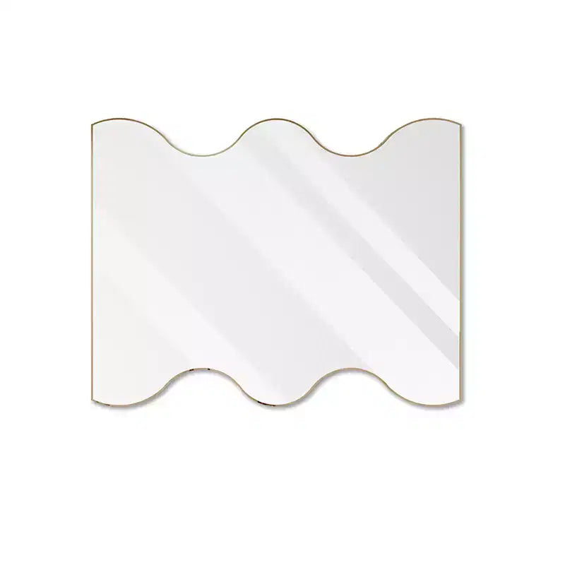 Miroir Moderne à Cadre Métallique - 30x35 Pouces, Design à Bord Courbé, Options de Montage Double - Idéal pour la Décoration du Salon et de l'Entrée