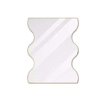 Miroir Moderne à Cadre Métallique - 30x35 Pouces, Design à Bord Courbé, Options de Montage Double - Idéal pour la Décoration du Salon et de l'Entrée