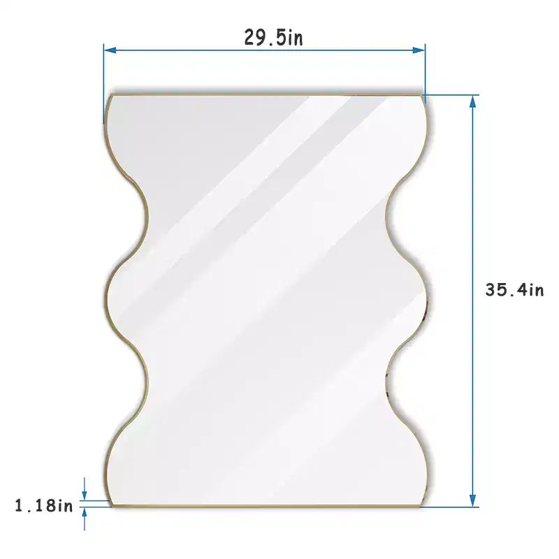 Miroir Moderne à Cadre Métallique - 30x35 Pouces, Design à Bord Courbé, Options de Montage Double - Idéal pour la Décoration du Salon et de l'Entrée