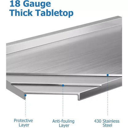Table de travail en acier inoxydable certifiée NSF, robuste, pour cuisine commerciale, avec étagère inférieure, pour la maison, le restaurant, l'hôtel, argent