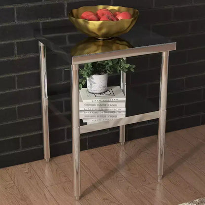 Table de travail en acier inoxydable certifiée NSF, robuste, pour cuisine commerciale, avec étagère inférieure, pour la maison, le restaurant, l'hôtel, argent