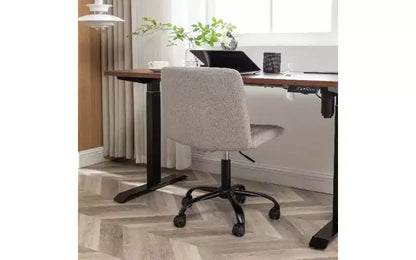 Chaise de bureau ergonomique pivotante à 360° TUYOHW, réglable en hauteur, en tissu, avec rembourrage en mousse épaisse et base métallique robuste