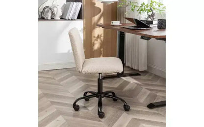 Chaise de bureau ergonomique pivotante à 360° TUYOHW, réglable en hauteur, en tissu, avec rembourrage en mousse épaisse et base métallique robuste