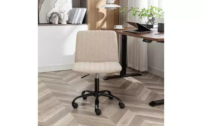 Chaise de bureau ergonomique pivotante à 360° TUYOHW, réglable en hauteur, en tissu, avec rembourrage en mousse épaisse et base métallique robuste