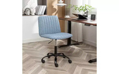 Chaise de bureau ergonomique pivotante à 360° TUYOHW, réglable en hauteur, en tissu, avec rembourrage en mousse épaisse et base métallique robuste