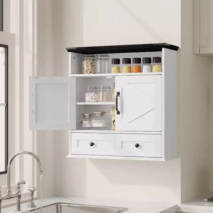 Armoire murale de salle de bain - Armoire à pharmacie avec portes coulissantes et étagère réglable - Armoire murale pour salle de bain, cuisine, buanderie, entrée