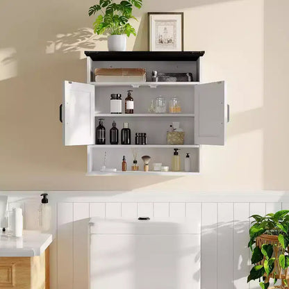 Armoire murale de salle de bain - Armoire à pharmacie avec portes coulissantes et étagère réglable - Armoire murale pour salle de bain, cuisine, buanderie, entrée