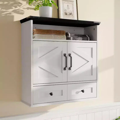 Armoire murale de salle de bain - Armoire à pharmacie avec portes coulissantes et étagère réglable - Armoire murale pour salle de bain, cuisine, buanderie, entrée