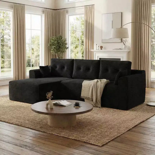 105'' Modular Sectional Sofa with Deep Deat, Cloud Couch Sectional with Oversized Chaise, No Assembly Required Sofa Bed for Living Room, Bedroom