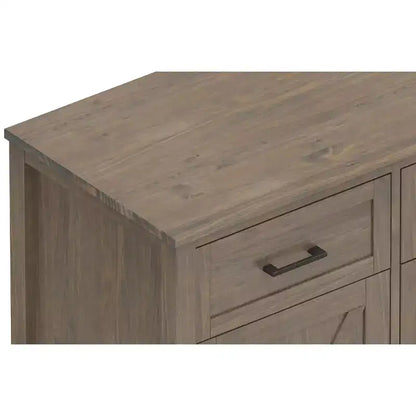 Cantina Bois massif 54 pouces de large Buffet rectangulaire de style transitionnel Marron fumé