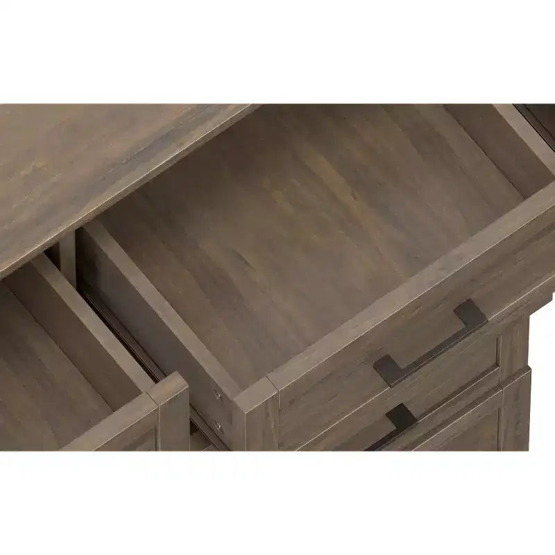 Cantina Bois massif 54 pouces de large Buffet rectangulaire de style transitionnel Marron fumé