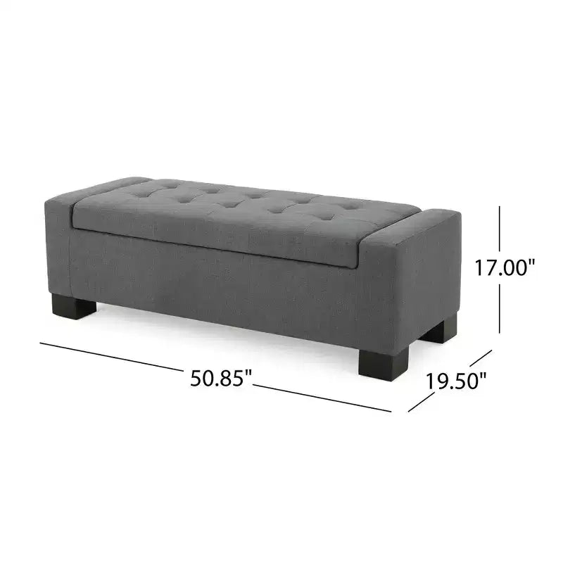 Banc ottoman de rangement Zeus & Ruta Gray pour salon, bureau et chambre à coucher