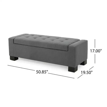 Banc ottoman de rangement Zeus & Ruta Gray pour salon, bureau et chambre à coucher
