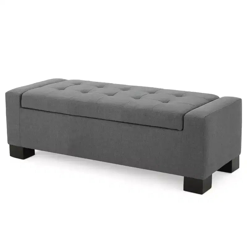 Banc ottoman de rangement Zeus & Ruta Gray pour salon, bureau et chambre à coucher