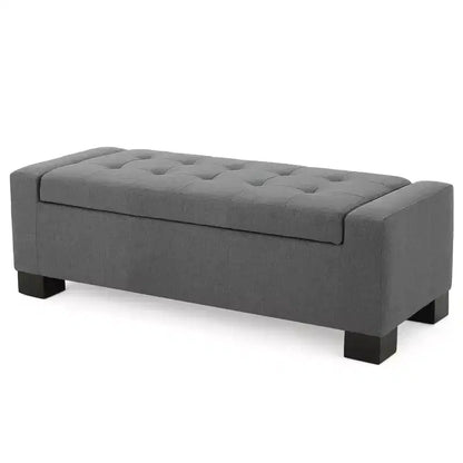 Banc ottoman de rangement Zeus & Ruta Gray pour salon, bureau et chambre à coucher