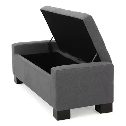 Banc ottoman de rangement Zeus & Ruta Gray pour salon, bureau et chambre à coucher