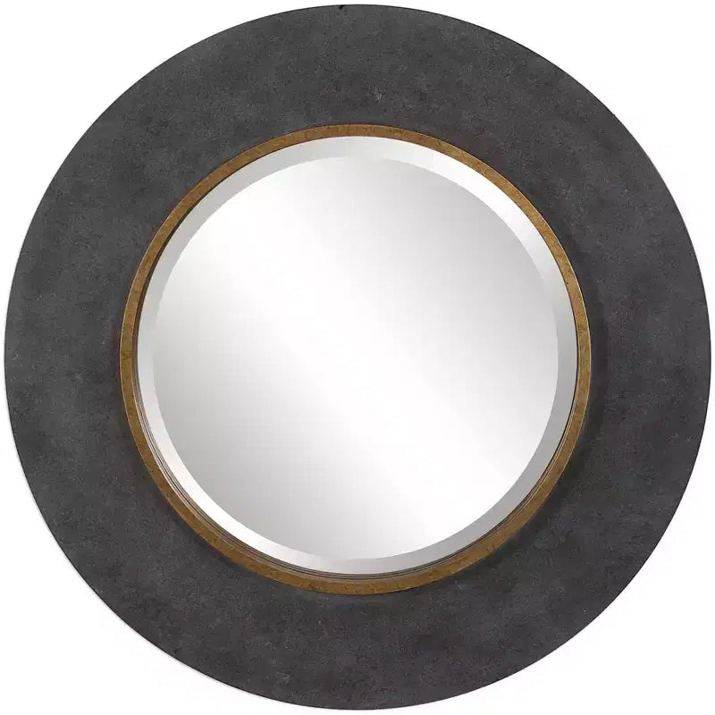 Uttermost Saul Charcoal Concrete 30 Round Wall Mirror