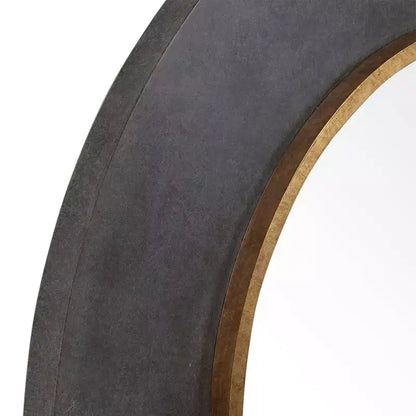 Miroir mural rond Uttermost Saul Charcoal Concrete 30