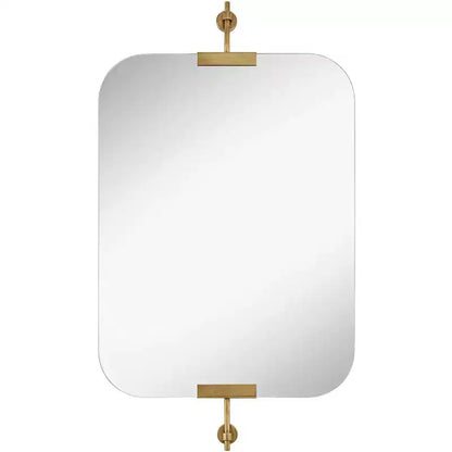 Uttermost Penbrook 24x42 Polished Edge Wall Mirror Warm Gold