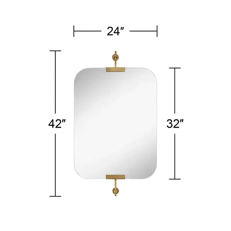 Miroir mural Uttermost Penbrook 24x42 à bords polis Or chaud
