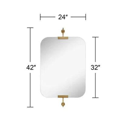Miroir mural Uttermost Penbrook 24x42 à bords polis Or chaud