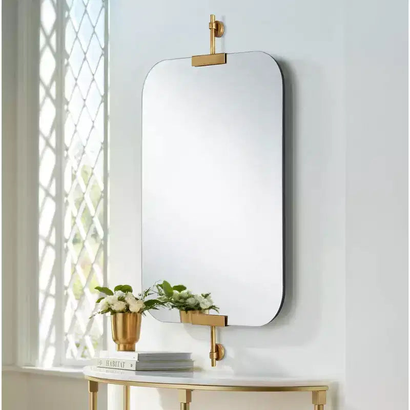 Miroir mural Uttermost Penbrook 24x42 à bords polis Or chaud