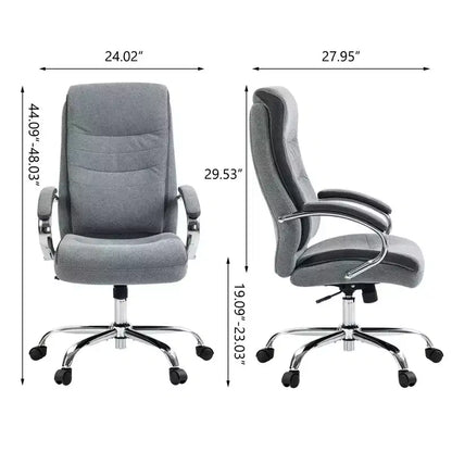 TUYOHW Chaises de Bureau Confortables en Peluche avec Cadre en Acier Robuste, Chaise d'Ordinateur Pivotante en Coton, Dossier Haut et Douce pour la Peau, Chaise PC Ergonomique