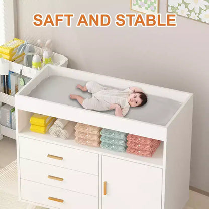 Commode à langer en bois GustoWave avec 3 tiroirs et étagères, Station à langer et organisateur de rangement pour bébé