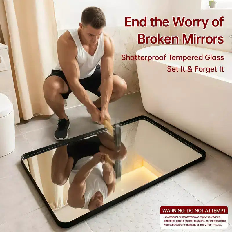 Miroir mural bidirectionnel SUMERAIN, 61x91 cm, Miroir de salle de bain noir pour salon, chambre, salle de bain, entrée