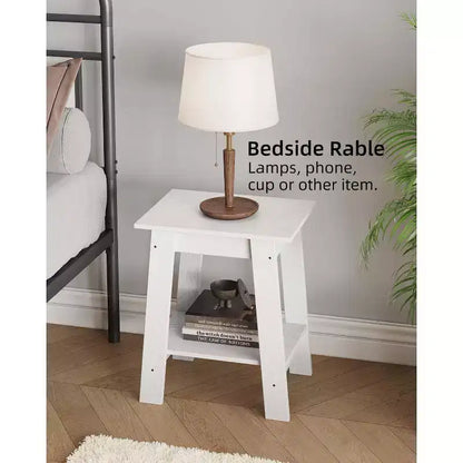 Table d'appoint Acekool avec étagère de rangement à 2 niveaux, table de chevet étroite moderne, petite table d'appoint pour salon et chambre à coucher, montage facile