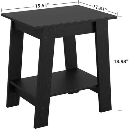 Table d'appoint Acekool avec étagère de rangement à 2 niveaux, table de chevet étroite moderne, petite table d'appoint pour salon et chambre à coucher, montage facile