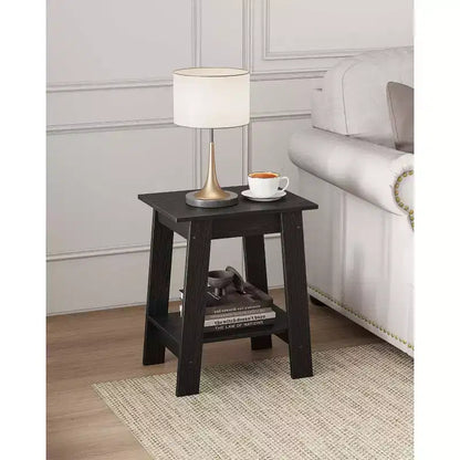 Table d'appoint Acekool avec étagère de rangement à 2 niveaux, table de chevet étroite moderne, petite table d'appoint pour salon et chambre à coucher, montage facile