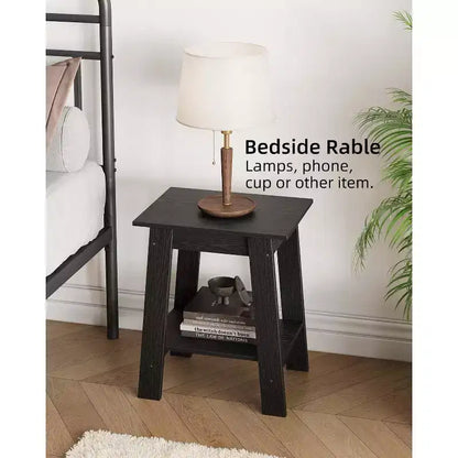 Table d'appoint Acekool avec étagère de rangement à 2 niveaux, table de chevet étroite moderne, petite table d'appoint pour salon et chambre à coucher, montage facile