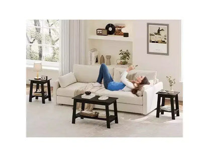 Table d'appoint Acekool avec étagère de rangement à 2 niveaux, table de chevet étroite moderne, petite table d'appoint pour salon et chambre à coucher, montage facile