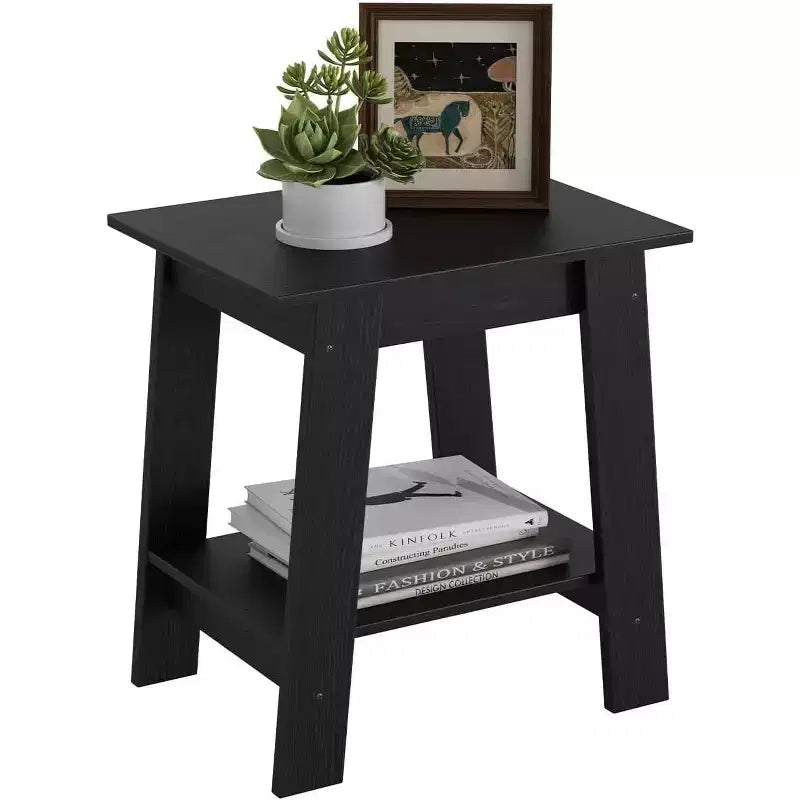 Table d'appoint Acekool avec étagère de rangement à 2 niveaux, table de chevet étroite moderne, petite table d'appoint pour salon et chambre à coucher, montage facile