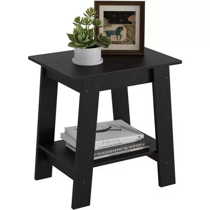 Table d'appoint Acekool avec étagère de rangement à 2 niveaux, table de chevet étroite moderne, petite table d'appoint pour salon et chambre à coucher, montage facile