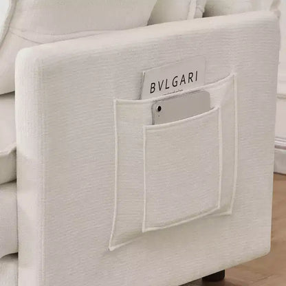 102 Canapé Sectionnel Moderne avec Ottoman, Coussins Double Couche, Canapé Nuage en Tissu Doux pour Salons, Appartements ou Lounges-Panipeachy