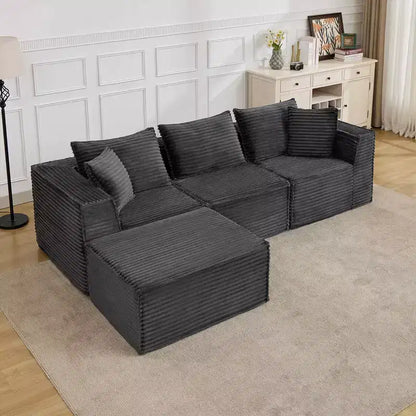 107 Modular Sectional Sofa,Modern Cloud Sectional Couch with Deep Seat, L-Shape Boneless Couch with Chaise for Living Room Apartments Bedroom