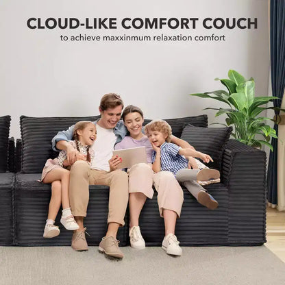 107 canapé modulaire, canapé sectionnel moderne avec assise profonde, canapé en L sans accoudoirs avec méridienne pour salon, appartement, chambre à coucher