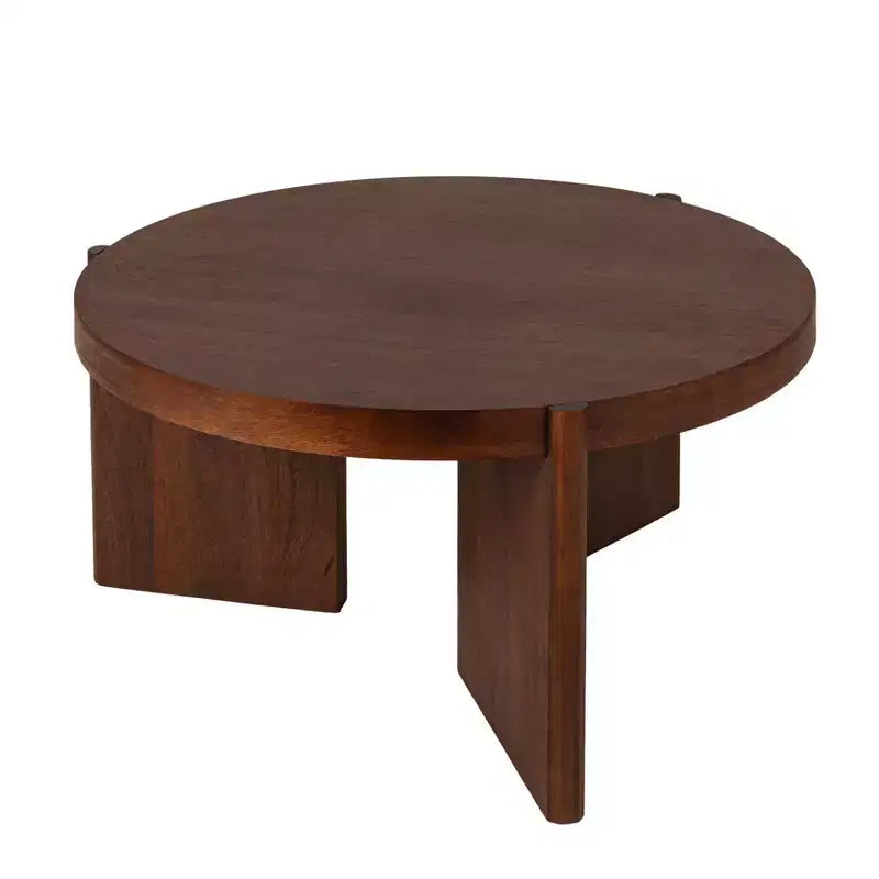 Storied Home Mango Wood Coffee Table, Walnut Finish
