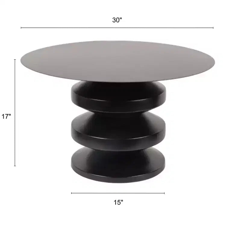 Table basse Storied Home en bois de manguier, finition noyer