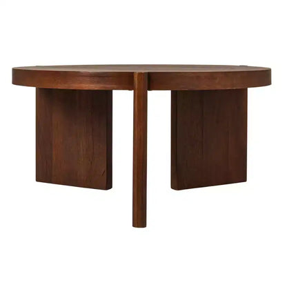 Table basse Storied Home en bois de manguier, finition noyer